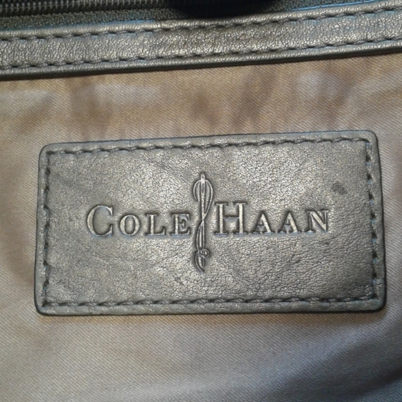 Cole Haan tote bag metallic leather braided detail - Picture 4 of 11